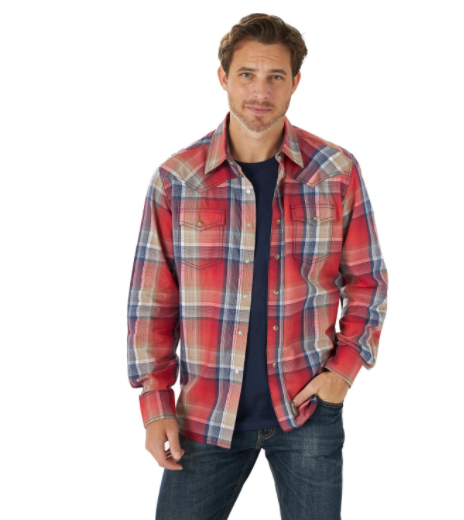 Men's Wrangler Retro Premium Western Snap Print Shirt