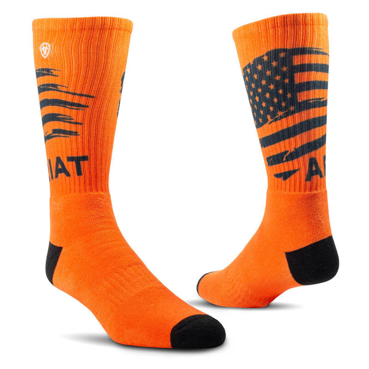 Patriot Graphic Crew Work Sock 2 Pair Multi Color Pack