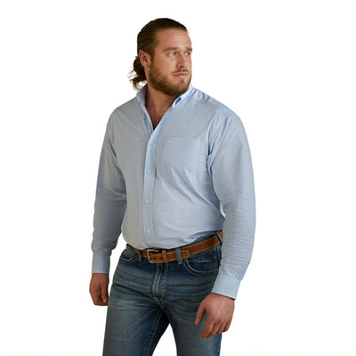 Ariat Solid Slub Classic Fit Shirt in Chambrey Blue