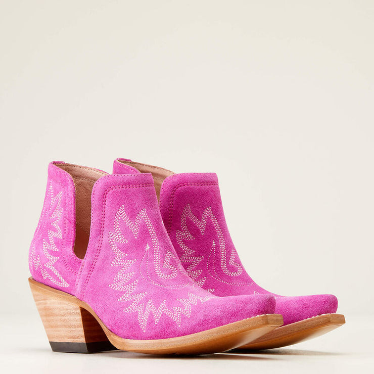 Dixon Western Boot in Pink Suede