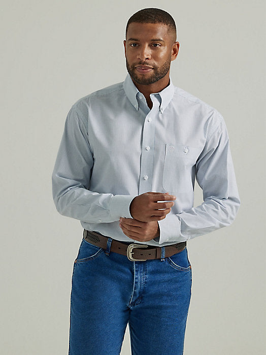 Wrangler® George Strait Collection One Pocket Long Sleeve Shirt - Blue