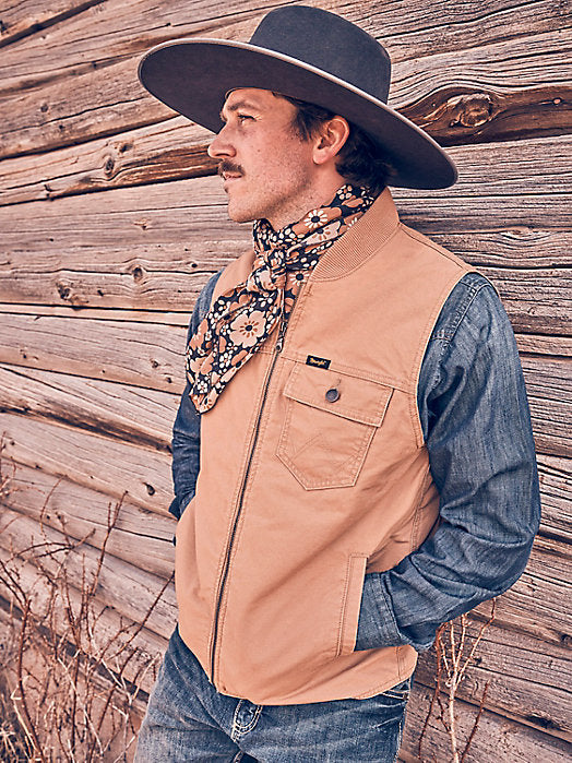 Men's Wrangler Rancher Vest in Tobacco Brown