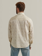 Men's Wrangler Retro Western Snap Shirt in Off White