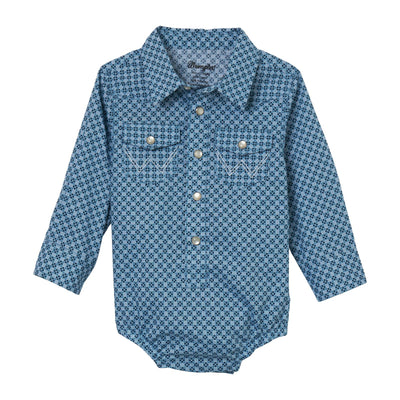 Wrangler Baby Boy Bodysuit/Dress Shirt in Dark Blue