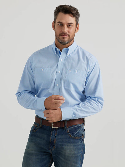 Wrangler George Strait Button Down in Marine Squares