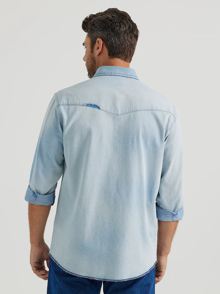 Wrangler Vintage Inspired Denim Shirt in Light Wash