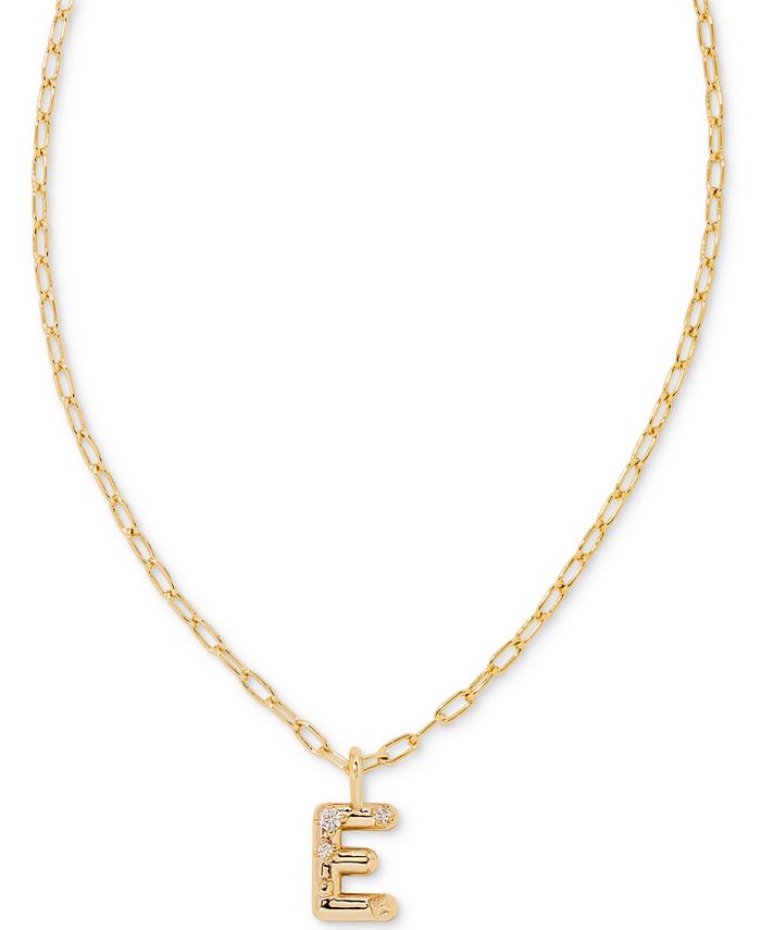 Crystal Letter Gold Short Pendant Necklace
