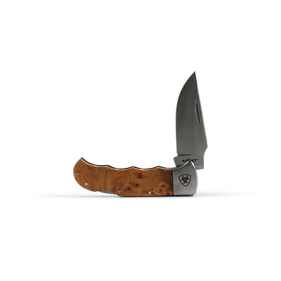 Ariat Folding Knife 3" in Smooth Brown