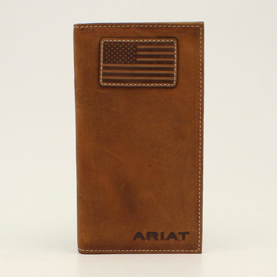 Ariat Rodeo Wallet Flag Patch Medium Brown