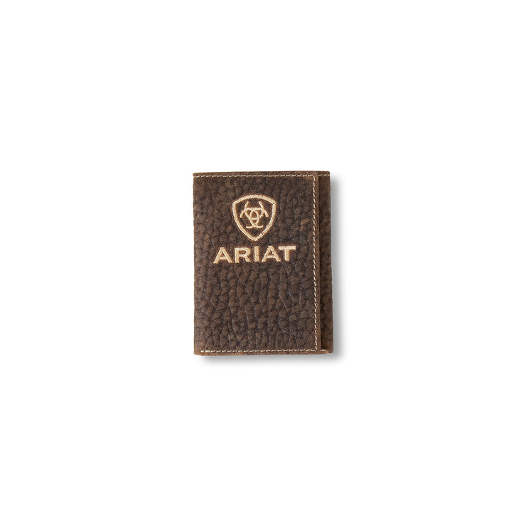 Ariat Trifold Wallet in Bull Hide Brown