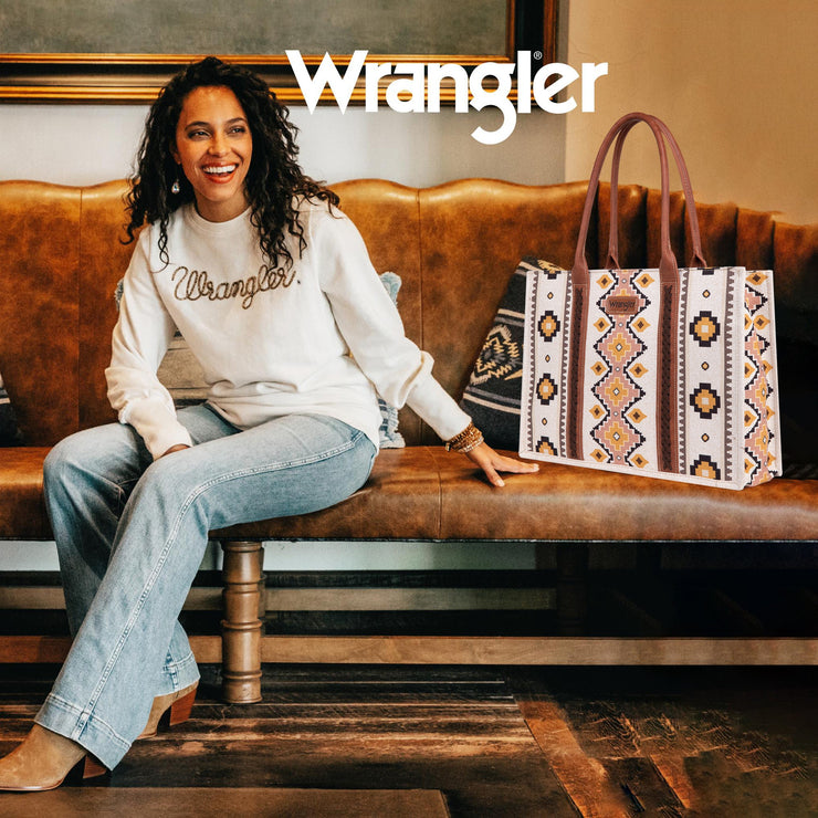 Wrangler Southwestern Dual Sided Print Wide Tote
