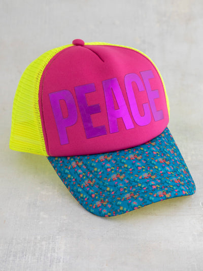 Trucker Hat Pink Peace