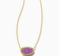 Elisa Gold Pendant Necklace in Mulberry