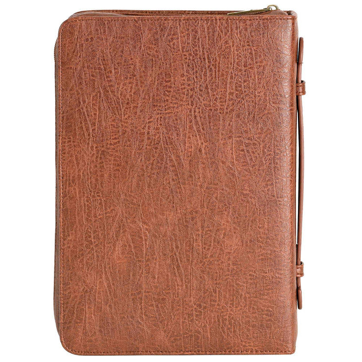 Bible Cover Vintage Cross Brown