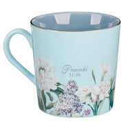 Blue Floral Wisdom Mug