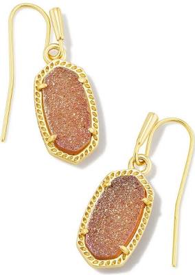 Lee Gold Drop Earrings in Spice Drusy