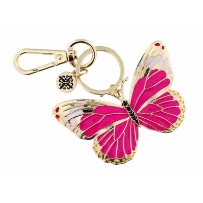 Pink Enamel Butterfly Keychain