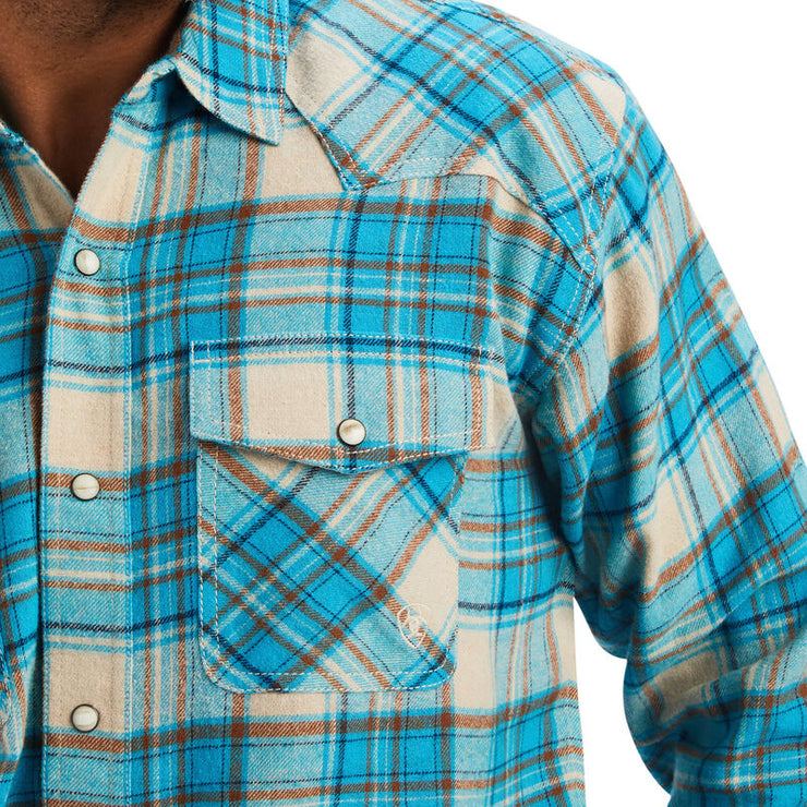 Ariat Men's Handley Retro Snap Long Sleeve Shirt in Sylvan Teal