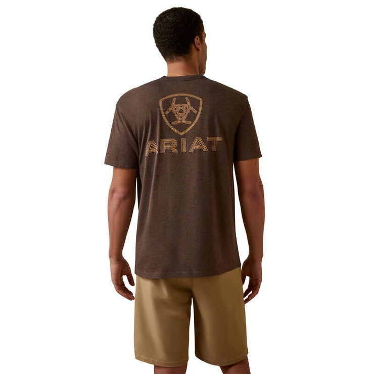 Ariat Shield Stitch T-Shirt in Brown Heather