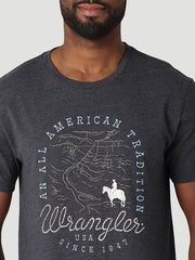 Men's All American Tradition Wrangler T-Shirt in Charcoal Heather