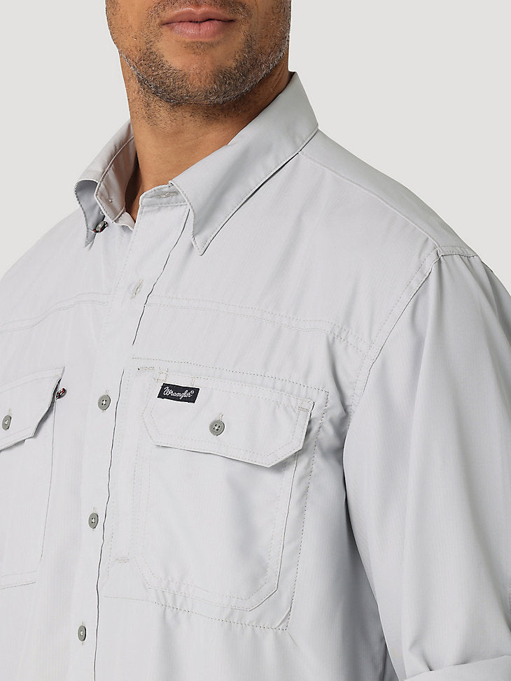 Men's Wrangler Performance Button Front Long Sleeve in High Rise