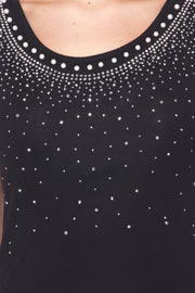 Star Fall in Sequins and Studs Sleeveless Top