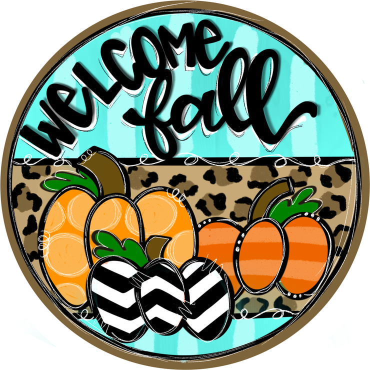 Welcome Fall 10" Round Sign