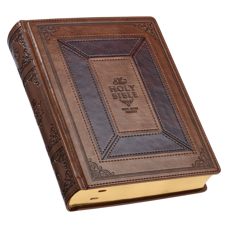 Two-tone Faux Leather Hardcover KJV Study Bible w/tabs