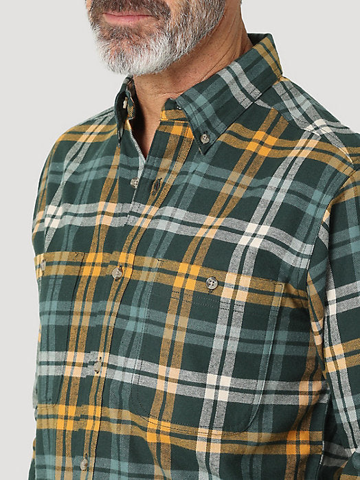 Wrangler Rugged Wear® Blue Ridge Flannel Shirt - Green