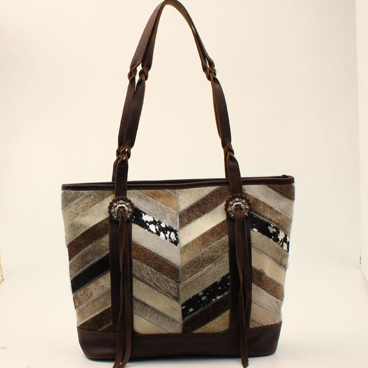 Angel Ranch Tote Bag in Chevron Brown