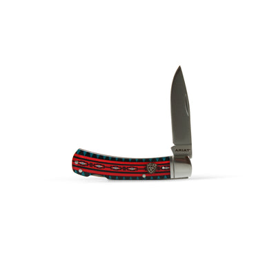 Ariat Folding Knife in Red Aztec