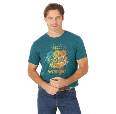 Wrangler® George Strait T-Shirt - Cyan Pepper Heather