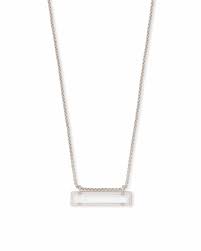Kendra Scott Leanor Necklace Silver with Ivory Mother of Pearl