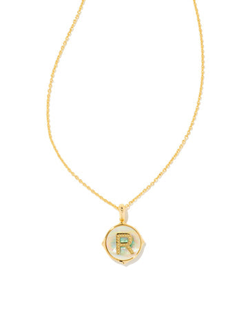Kendra Scott Gold Initial Necklace in Iridescent Abalone