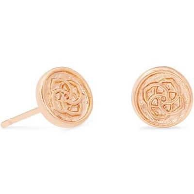 Dira Coin Stud Earrings In Rose Gold