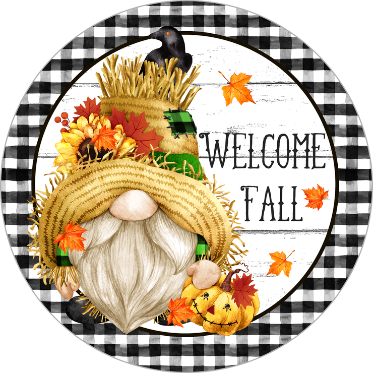 Welcome Fall Gnome Sign