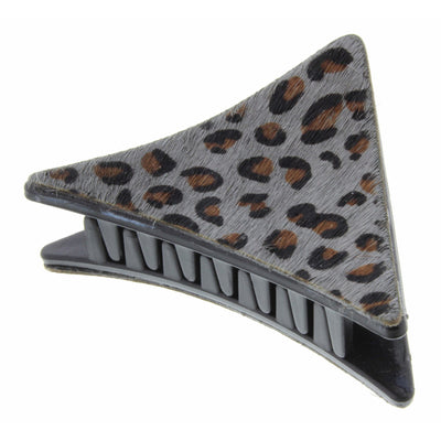 Mini Grey Leopard Claw Clip