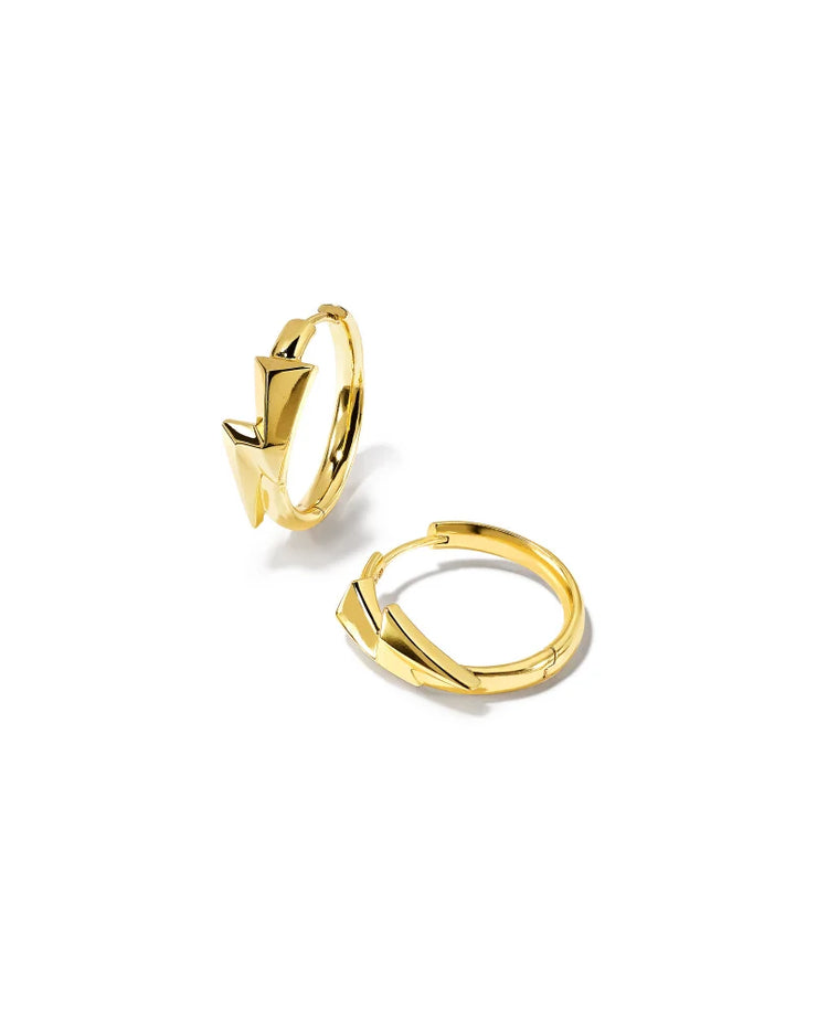 Bolt Huggie Earrings in Gold