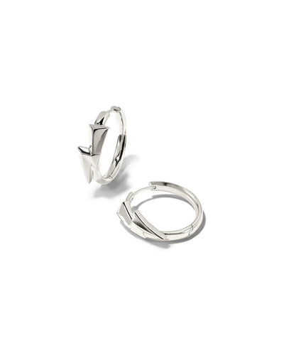Bolt Huggie Earrings in Silver