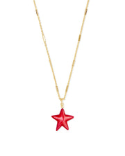 Kendra Scott Carved Jae Star Gold Pendant Necklace In Red Mother-Of-Pearl
