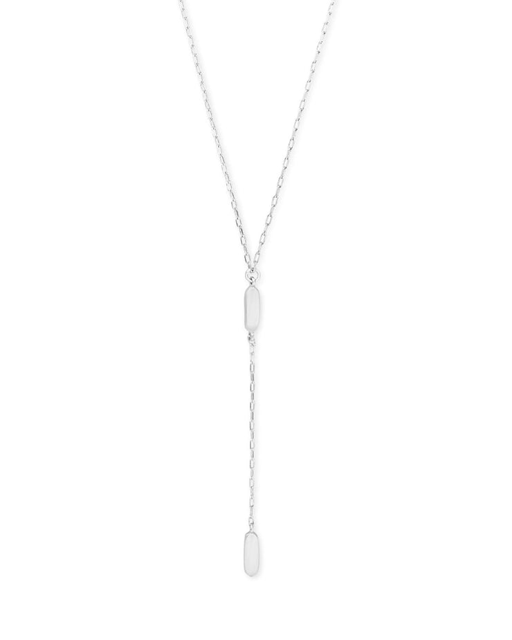 Kendra Fern Y Necklace in Bright Silver