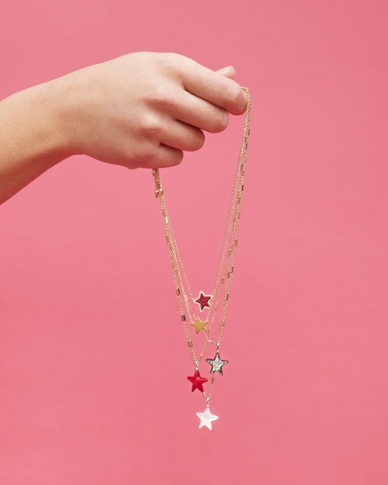 Jae Gold Star Small Short Pendant Necklace in Cobalt Blue Illusion | Kendra  Scott