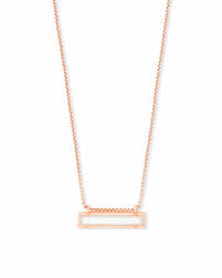 Kendra Scott Rose Gold Leanor Necklace in Ivory Mother of Pearl