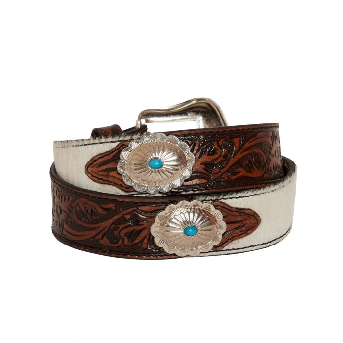 Distinguished Turquoise Hand Tooled Leather Bag