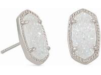 Kendra Scott Ellie Silver Stud Earrings in Iridescent Drusy