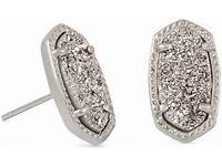 Kendra Scott Ellie Silver Stud Earrings in Platinum Drusy