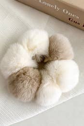 Rabbit Fur Fluffy Ball Hair Tie